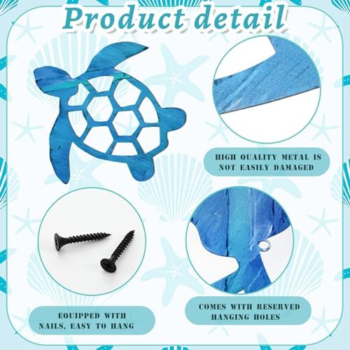 7 Pcs Metal Sea Turtle Wall Art Decor Set