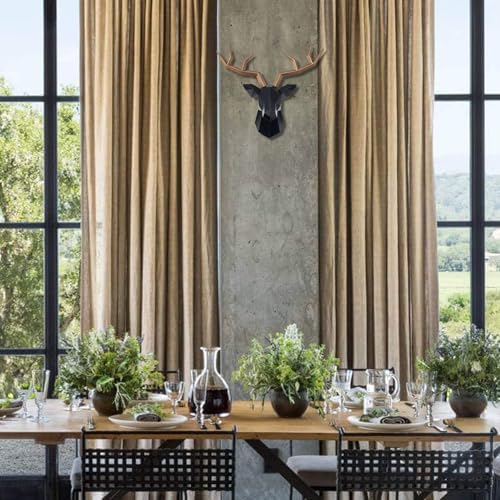 Keygift Geometrical Deer Head Wall Decor Black and Copper