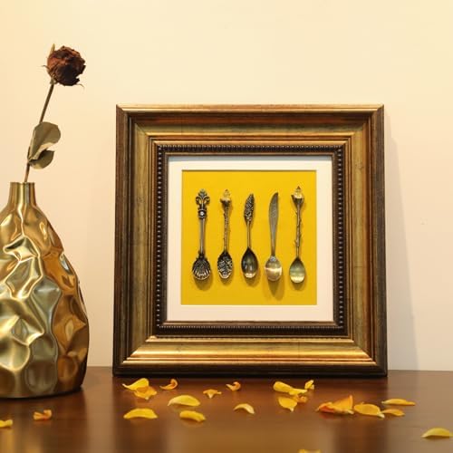 Vintage Wall Art Sculpture with Gold Frame