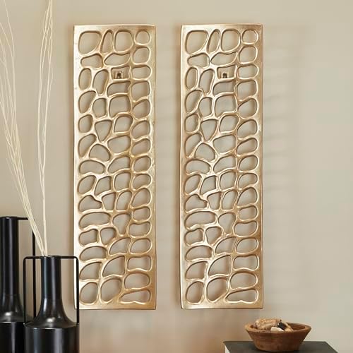 Deco 79 Gold Aluminum Wall Sculpture Set of 2