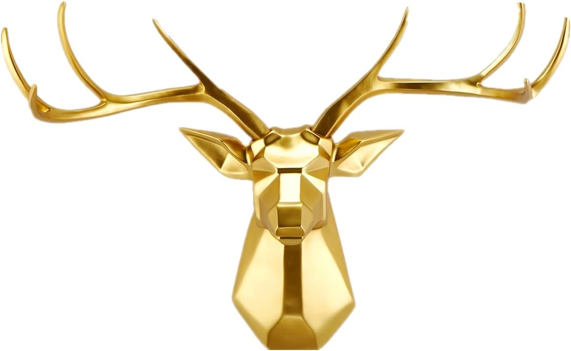 Faux Taxidermy Deer Head Wall Sculpture - 8 Point Buck Geometry Art Decor