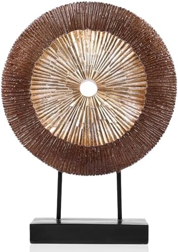 DOVDOV Wood Color Round Irregular Statue Unique Home Decor