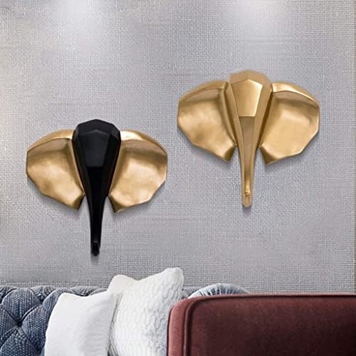 Modern Luxury Gold Elephant Head Wall Sculpture