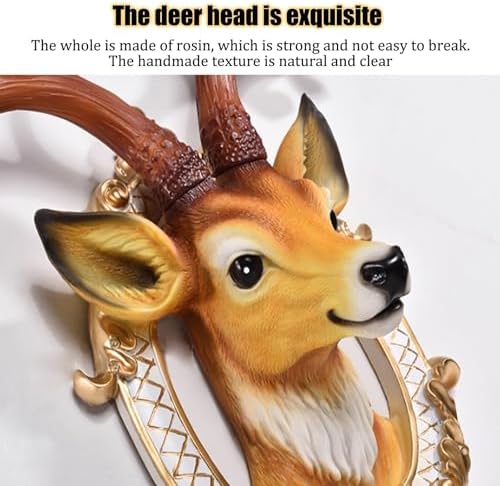 Faux Deer Head Wall Sculpture with Detachable Antlers