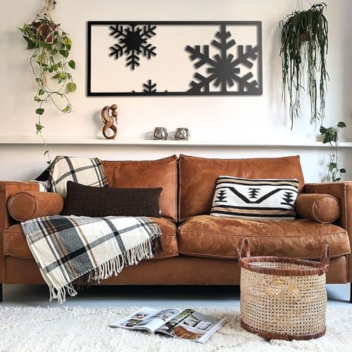 BONPERLA Snowflake Wall Art - Modern Christmas Decor