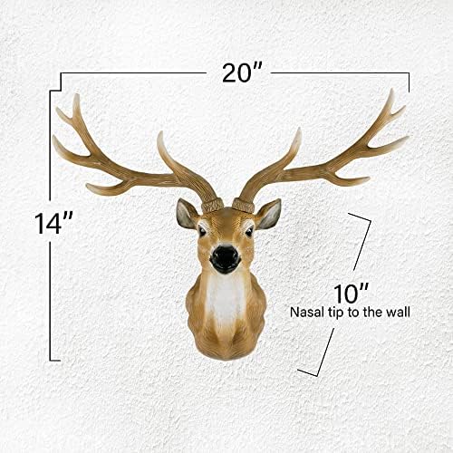Keygift Deer Head Wall Decor 20 Inch Realistic Sculpture