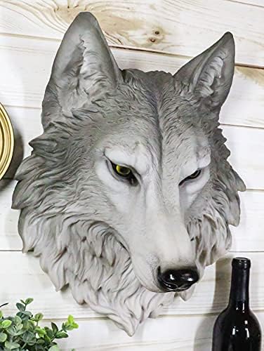 Large Gray Timber Wolf Wall Decor Sculpture 165 Inch