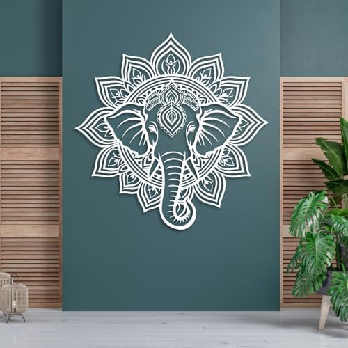 Mandala Elephant Metal Wall Art 47x47 cm