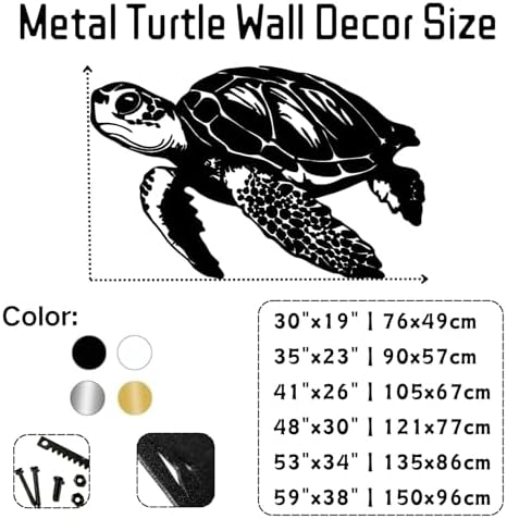 Metal Sea Turtle Wall Art Decor Modern Ocean Sculpture for Home