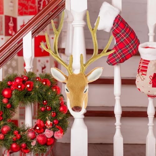 Gadpiparty Deer Head Wall Sculpture Decor