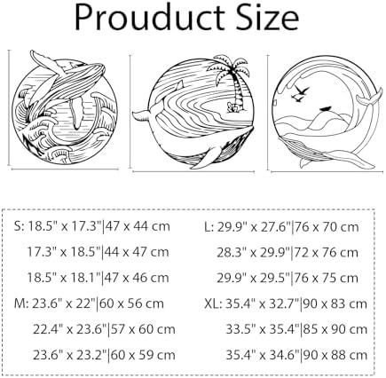3 Pieces Whale Metal Wall Art Set - Silver Modern Decor Wall Sculptures