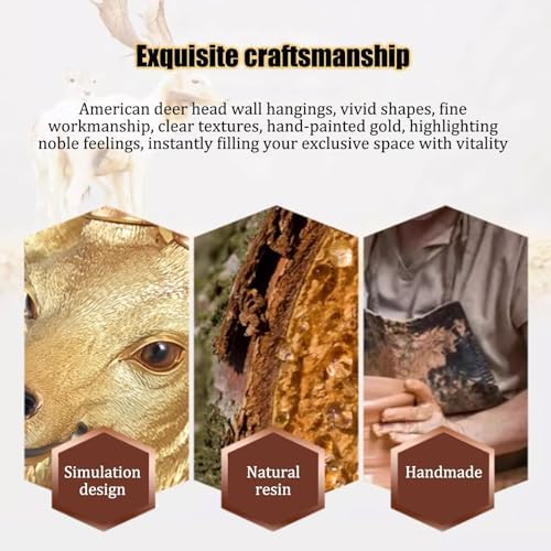 Handcrafted Resin Deer Head Wall Sculpture with Detachable Antlers