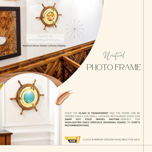 Nagina International Nautical Brass Ship Wheel Wall Decor 36 Inches