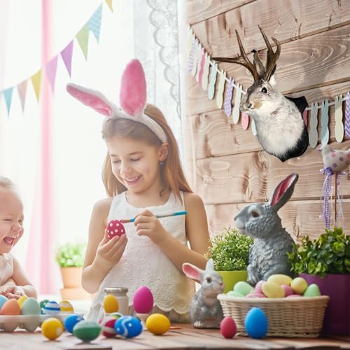JOYWU Jackalope Wall Decor 10 In Easter Bunny Sculpture
