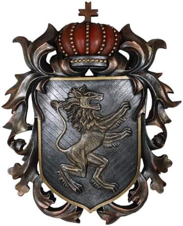 Ebros Large 175 Inch Medieval Lion Shield Wall Sculpture