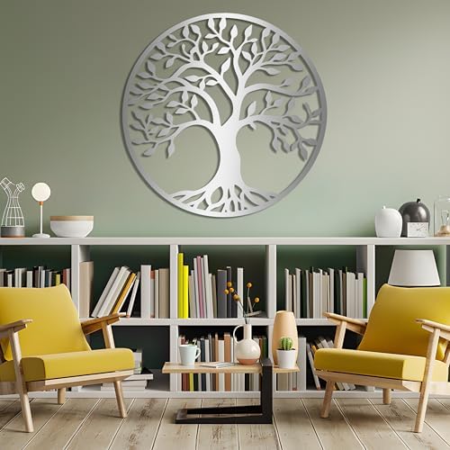 CarvingArt Tree of Life Wall Art 31x31 Black Modern Style