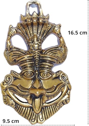 Metal Nazar Battu with Naag Ganesha Kawach for Evil Eye Protection - Gold Medium