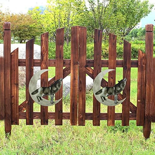 Metal Moon Wolf Wall Decor Durable Iron Art Sculpture for Indoor and Outdoor