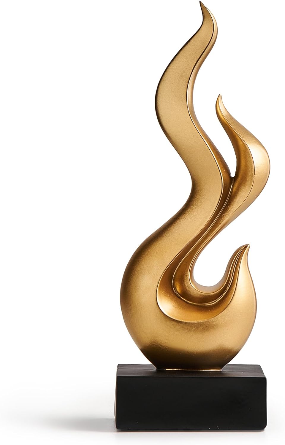 Modern Abstract Art Flame Statue Gold Resin Sculpture for Living Room and Office Decor