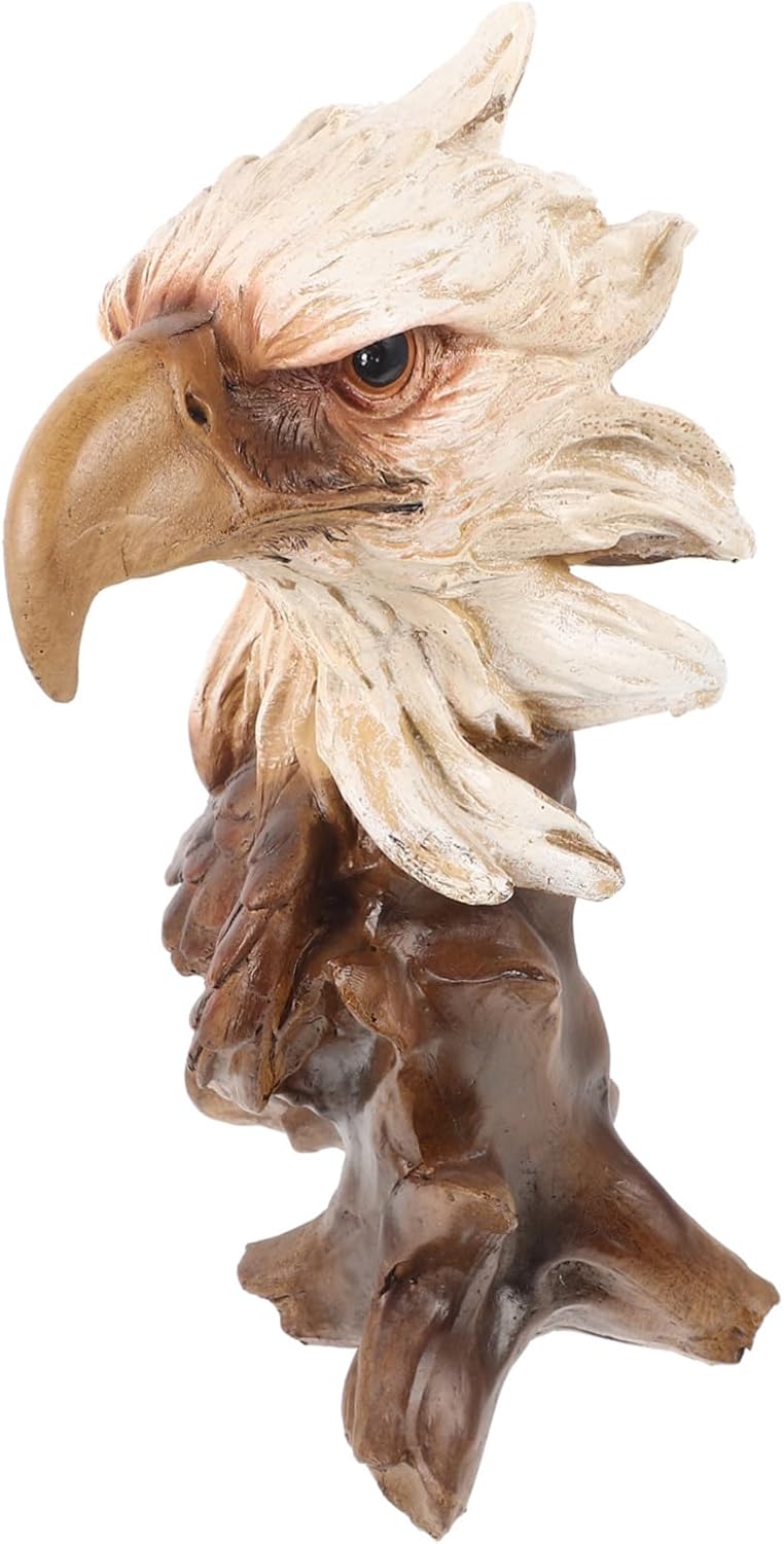 Lifelike Eagle Head Figurine Realistic Resin Sculpture for Home Office Decor