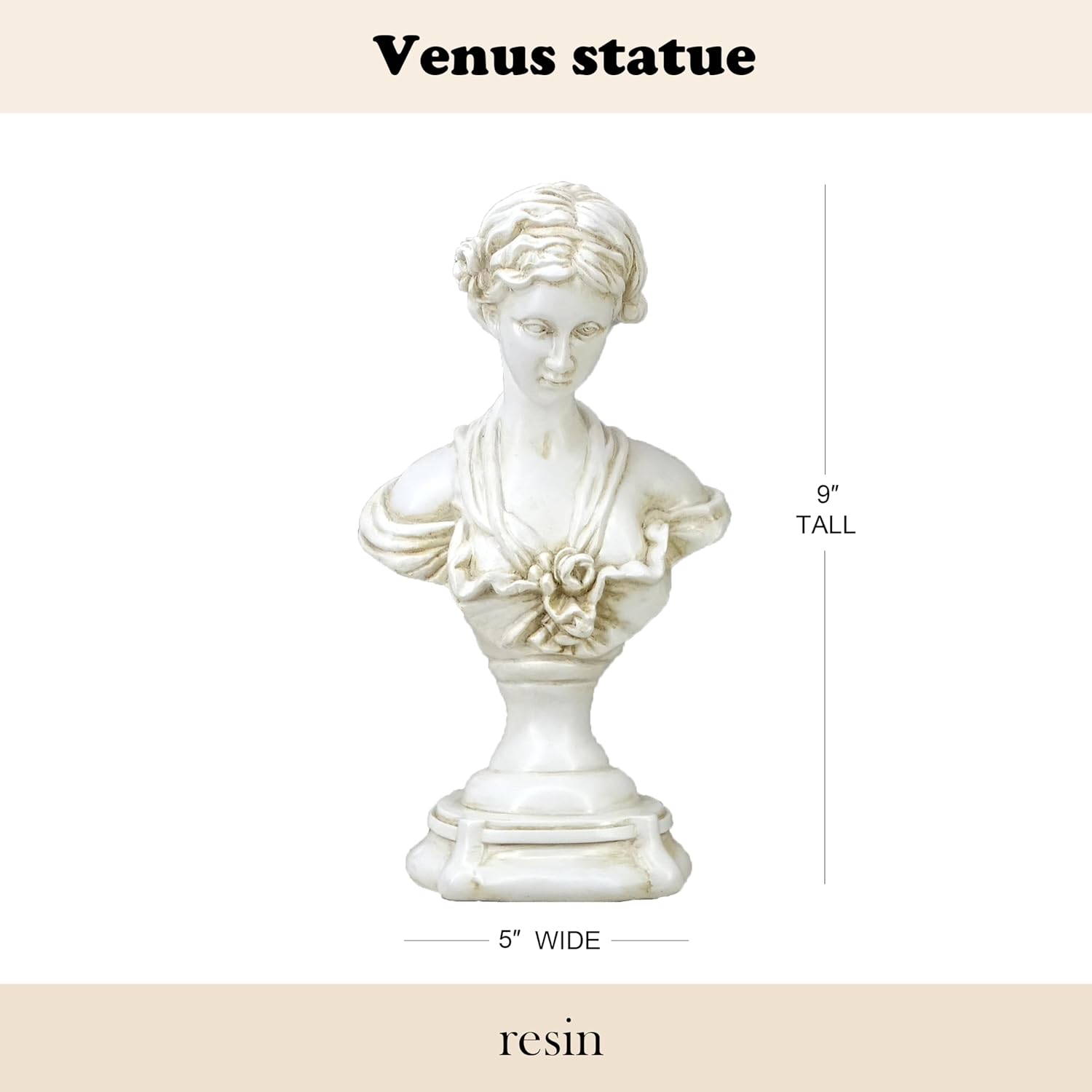 9-inch Venus Statue - Greek Goddess Resin Sculpture for Home Decor