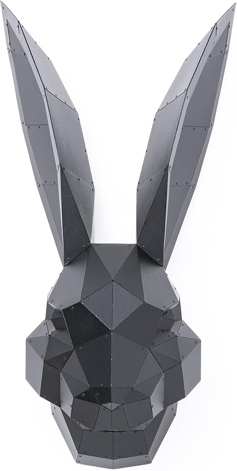 Rabbit Wall Sculpture - 3D Metal Artwork for Home or Garden Decor