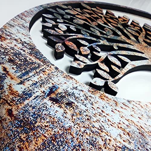 Venovez Yin Yang Wall Decor Wood-Metal Sculpture