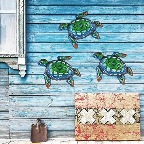 BVLFOOK Sea Turtle Wall Decor Set of 3 10 Inch