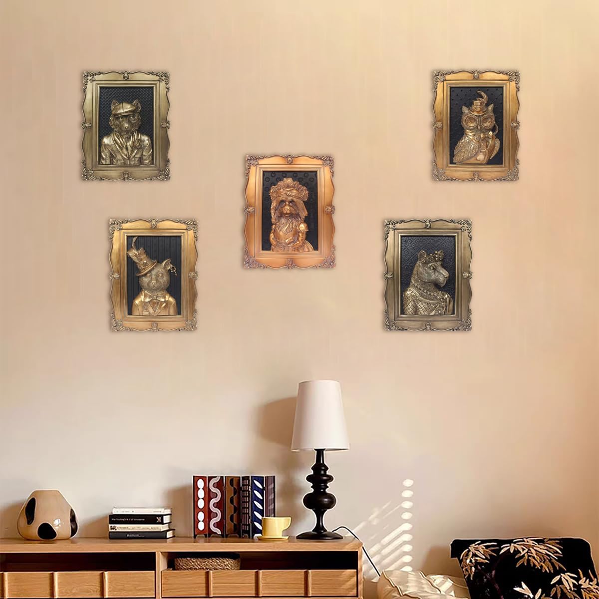 Esvinte Vintage Wall Sculpture Wolf Decor