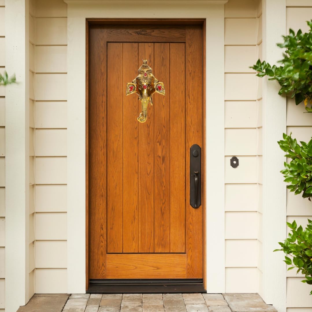 Big Size Ganesh Wall Hanging 8 Inch Golden Decoration