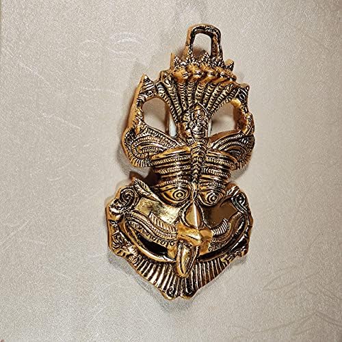 Gold Metal Nazar Battu with Ganesha Protection for Home and Office Wall Hanging