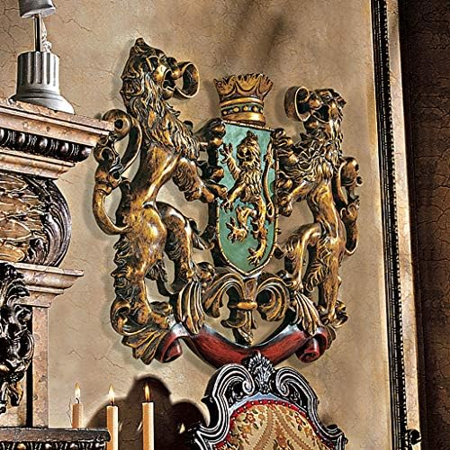 Design Toscano Heraldic Royal Lions Coat of Arms Wall Sculpture 30 Inch