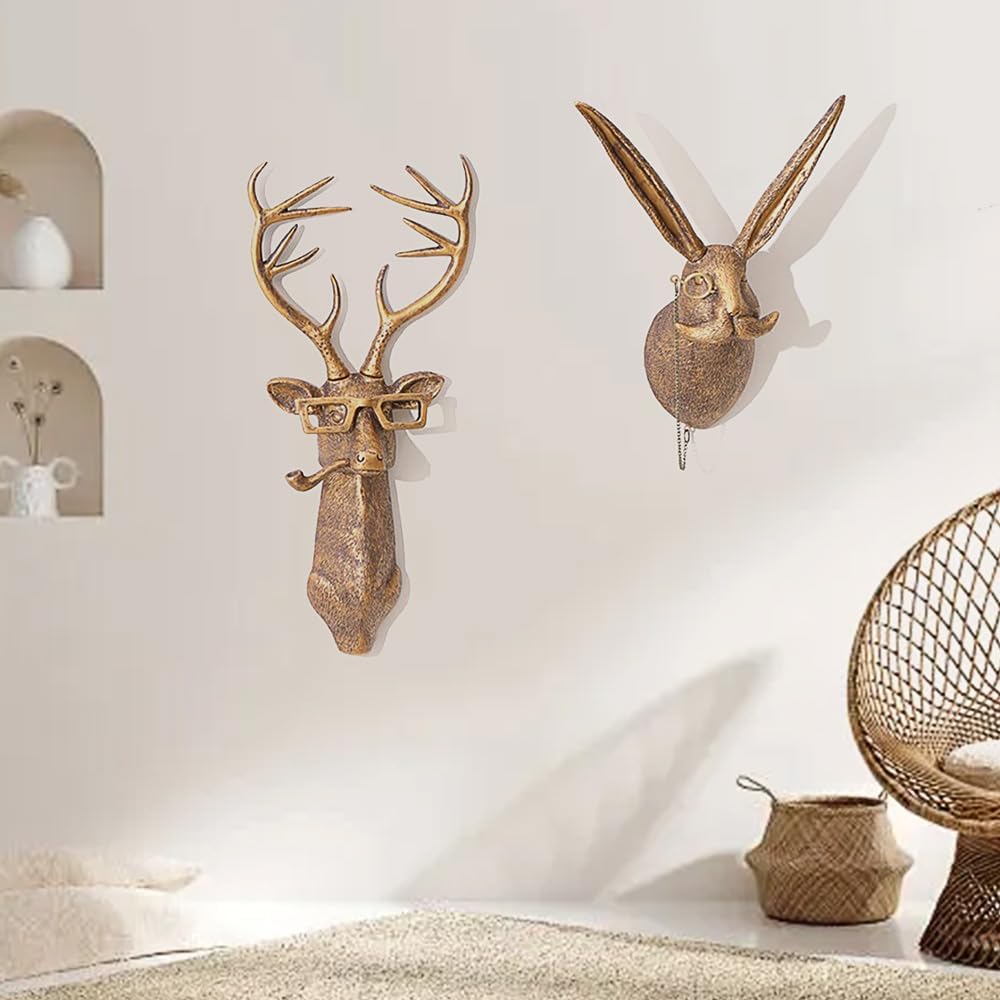 Joogour Wall Mounted Bear Sculpture Resin Animal Decor for Home Office Living Room