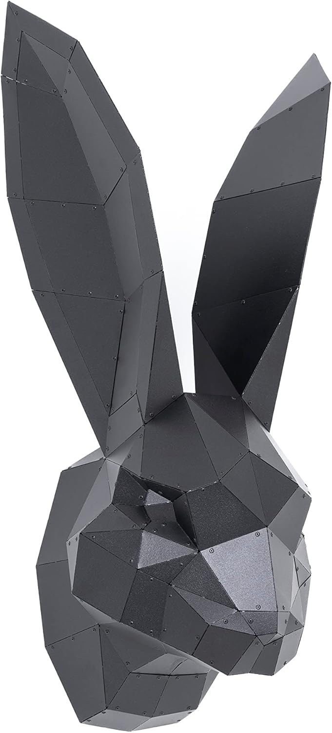 Rabbit Wall Sculpture - 3D Metal Artwork for Home or Garden Decor