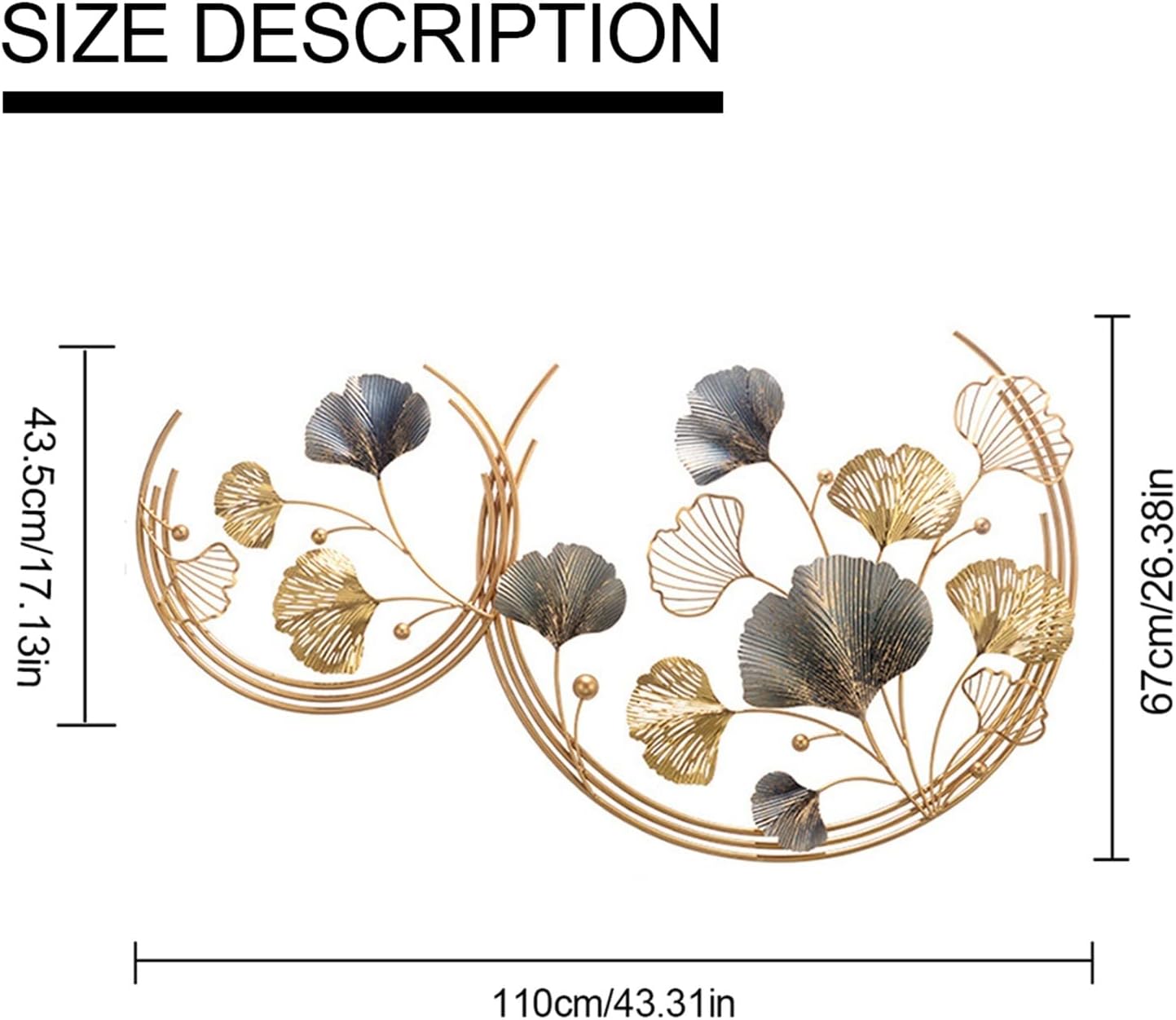 CDDUOLA 3D Wall Decor Handmade Golden Ginkgo Leaf Sculpture 2 Pack