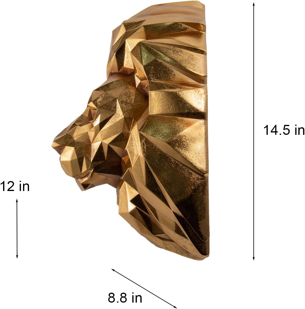 Guichifun Gold Lion Head Wall Sculpture - 143 Inch Resin Wall Decor