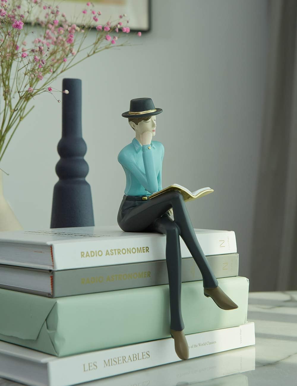 HAUCOZE Man Figurine Statue Home Decor Modern Art Polyresin 94 Inch