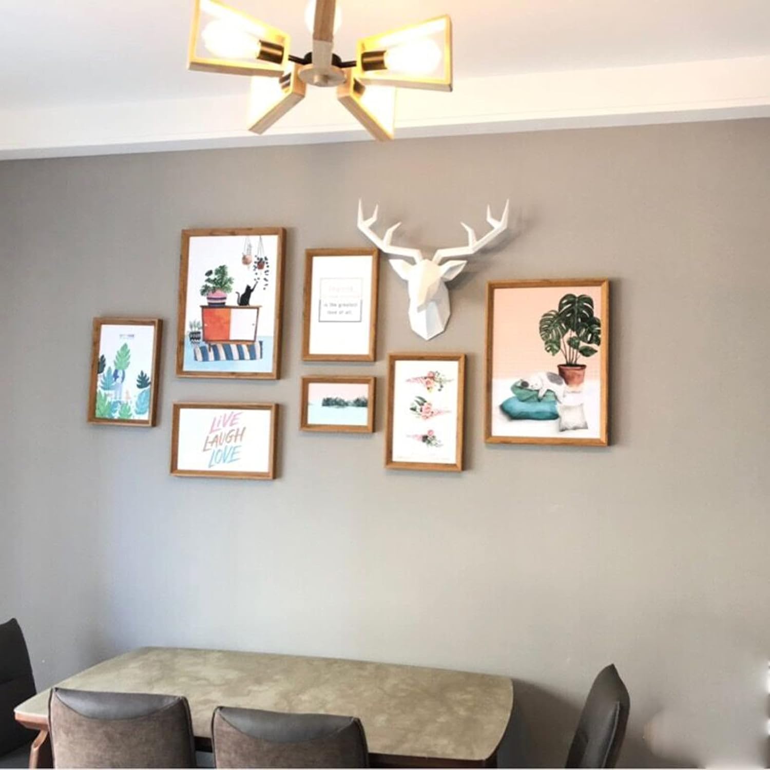 Solid Color 3D Deer Head Wall Decor for Home Office Bar Resin Animal Sculpture