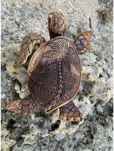 Siluyado Hawaiian Turtle Wall Sculpture - Ocean Resin Decor for Bathroom