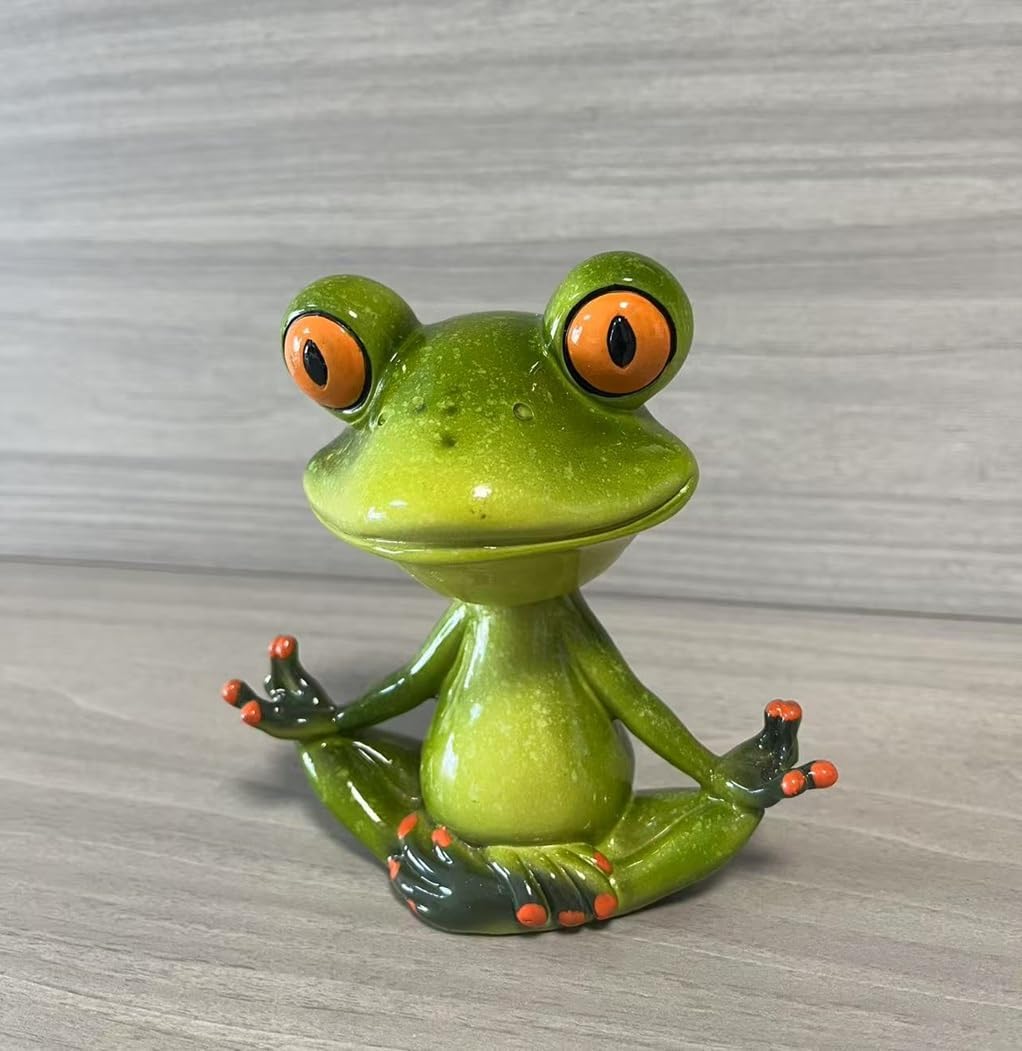 Creative Cute Frogs Figurines Shaking Head Frog Statue for Home Office Decor