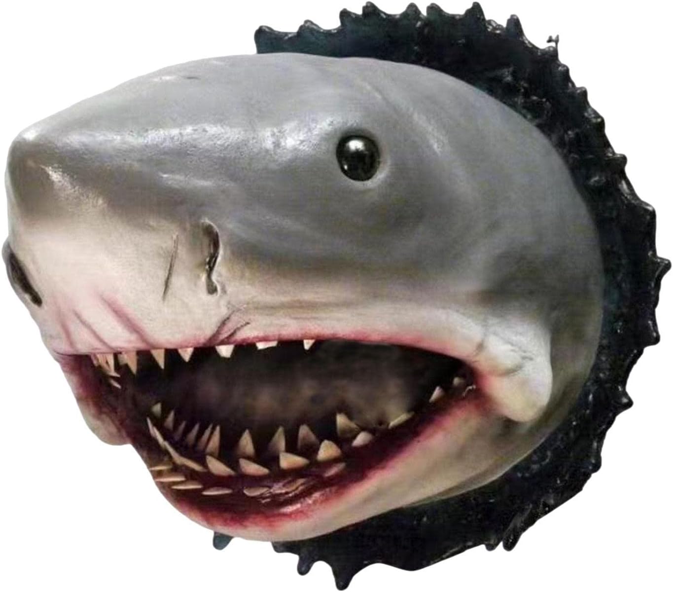 WOBBLO Shark Head Wall Sculpture 3D Resin Decor Cute Realistic Wall Mount