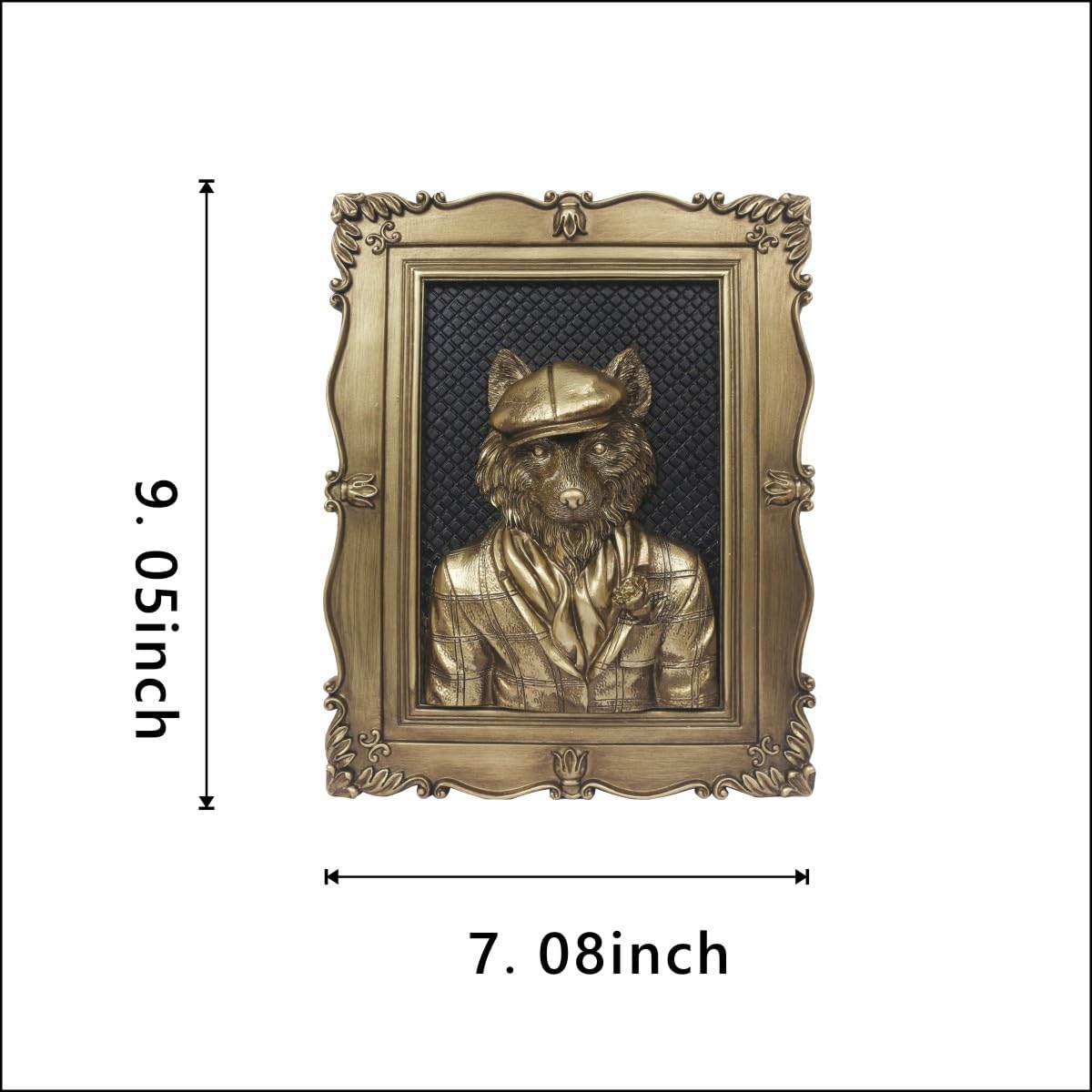 Esvinte Vintage Wall Sculpture Wolf Decor