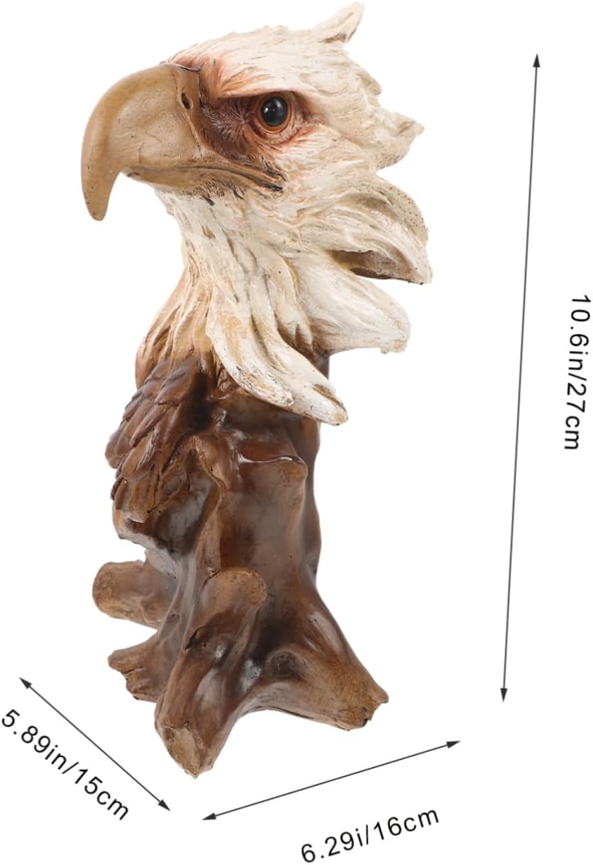 Vintage Eagle Head Sculpture Realistic Eagle Figurine for Office Desk Decor