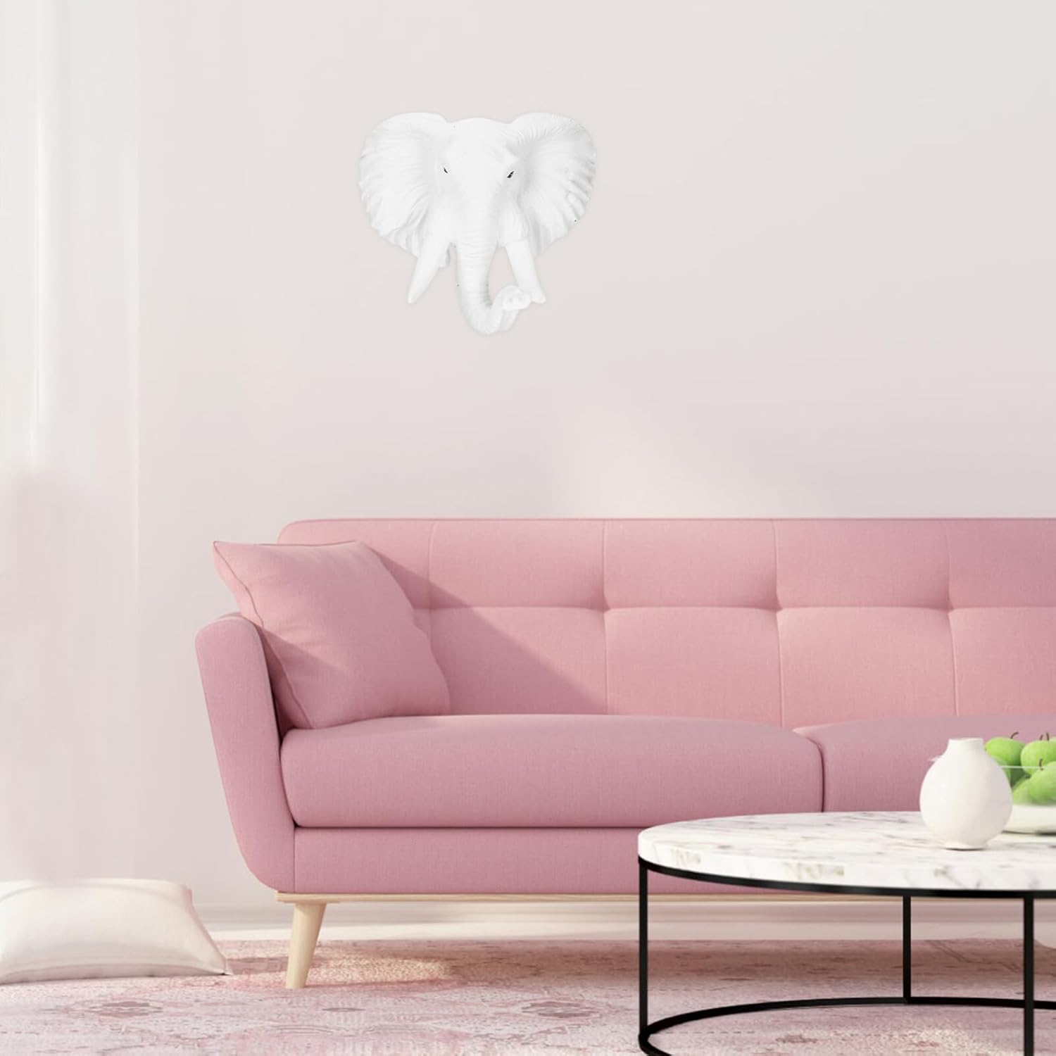 MAGICLULU Head Wall Sculpture Elephant Hanging Art Decor for Wild Animal Lovers White