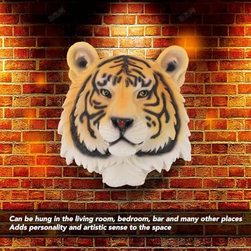 Yellow Animal Head Resin Wall Sculpture Decor