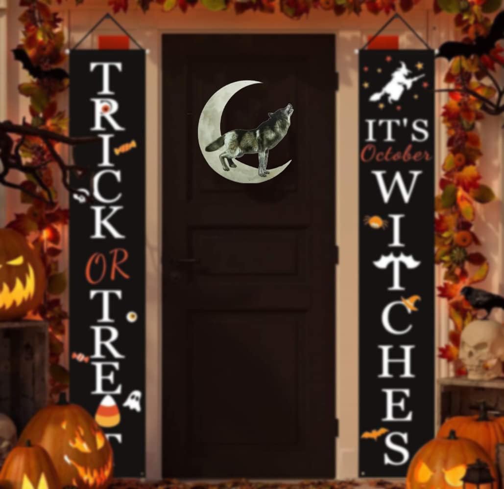 Metal Moon Wolf Wall Decor Durable Iron Art Sculpture for Indoor and Outdoor