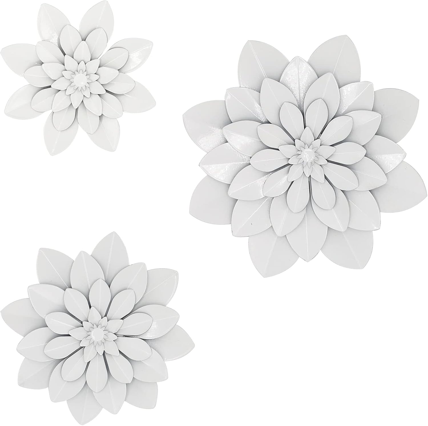 Metal Flower Wall Art Vintage Layered Decor for Home Office Garden