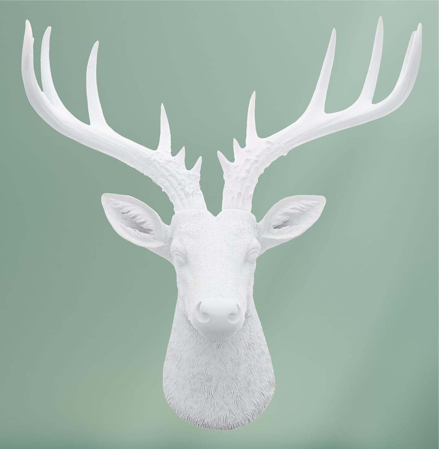 Top Brass 12 12 Inch Faux White Deer Head Wall Decor