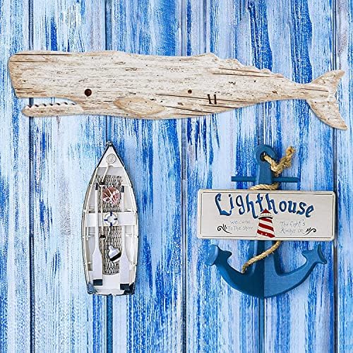 Linfevisi 295 Inch Wooden Whale Wall Sculpture