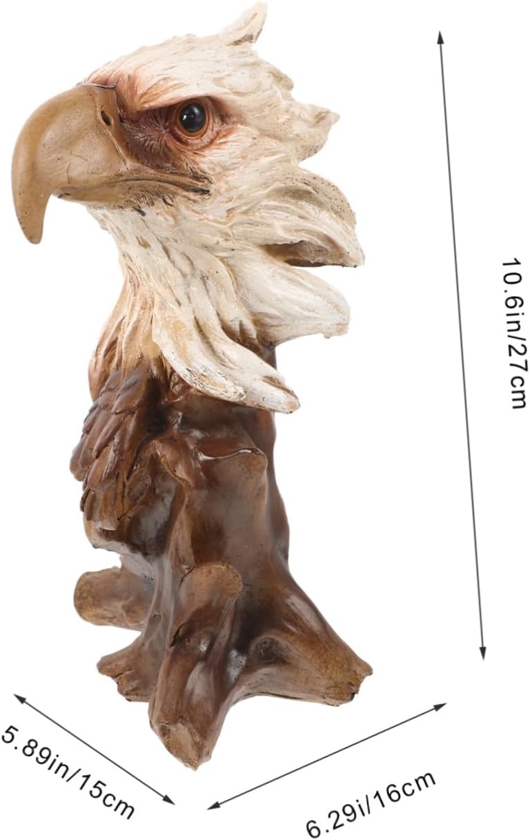 Lifelike Eagle Head Figurine Realistic Resin Sculpture for Home Office Decor